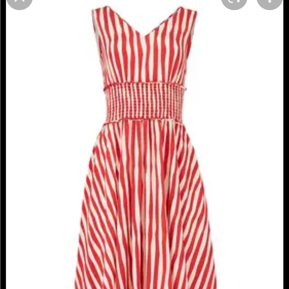 LK Bennett silk striped midi dress